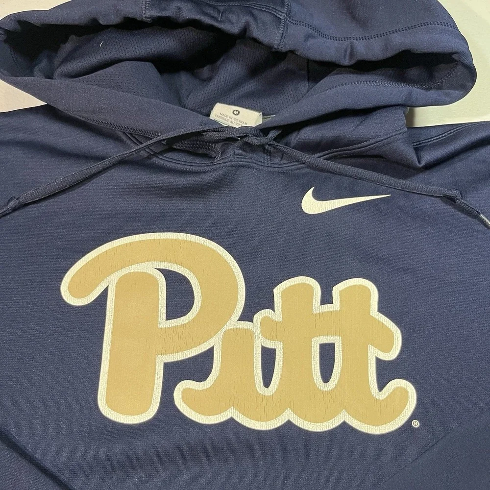 Nike Mens Therma Fit Hoodie Pitt Panthers Blue Size Medium Football College